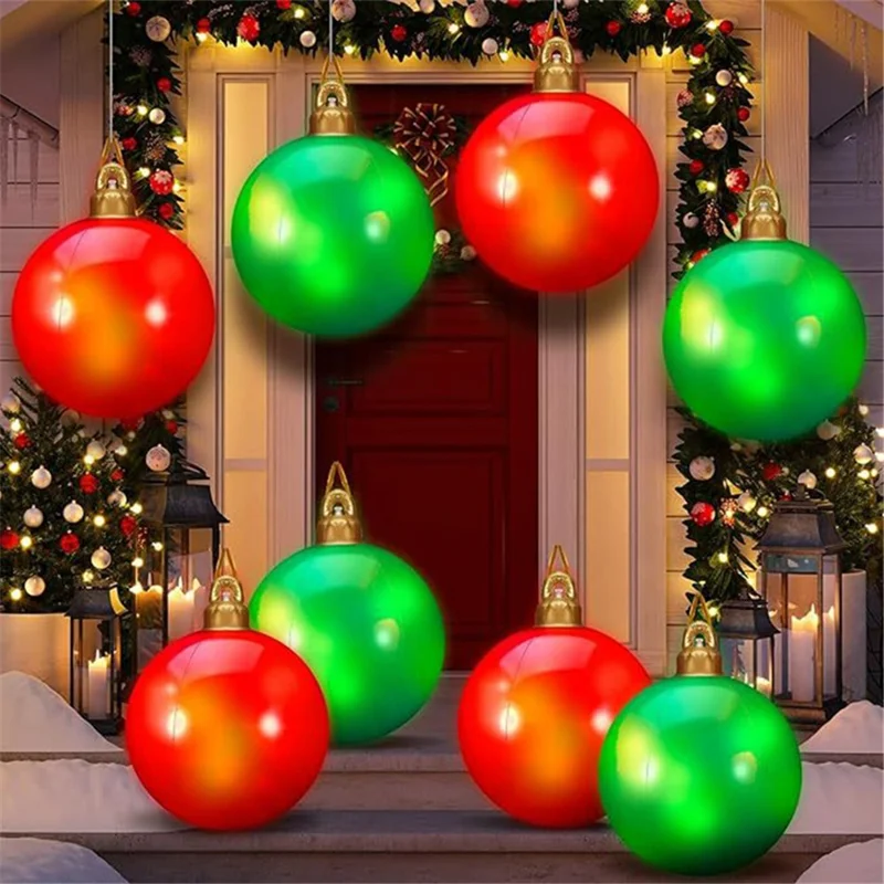 Uteljus för LED-ljus, uppblåsbar julboll med fjärrkontroll, festdekoration – stil B