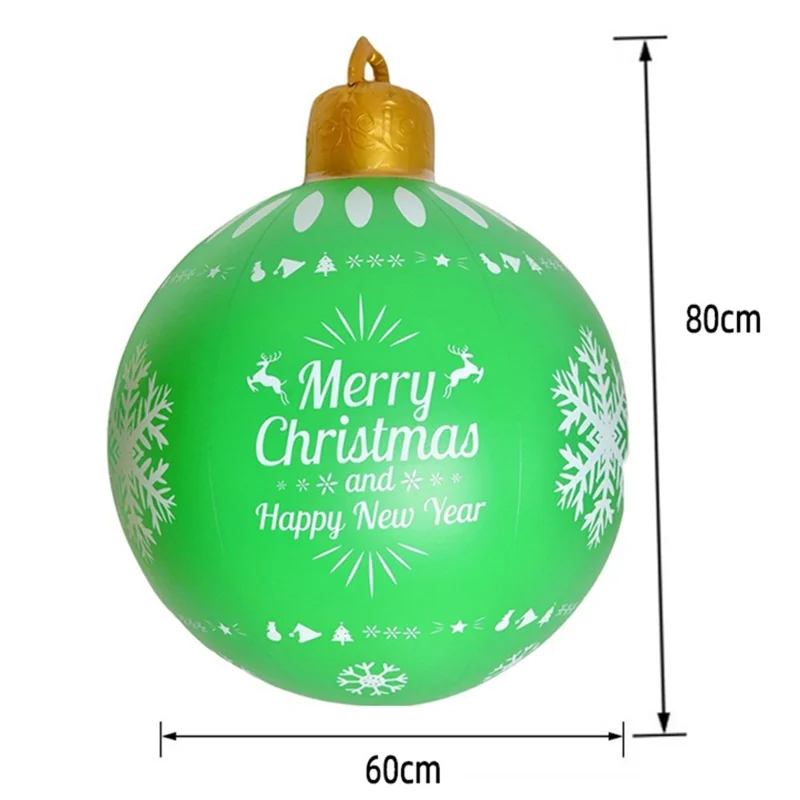 Uteljus för LED-ljus, uppblåsbar julboll med fjärrkontroll, festdekoration – stil B