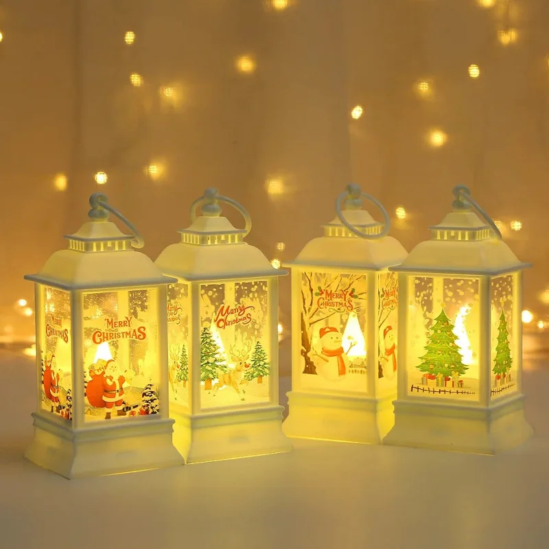 Christmas Tealight Lantern Fireless LED Candle Lamp for Party Decor Desk Lamp - Santa Claus