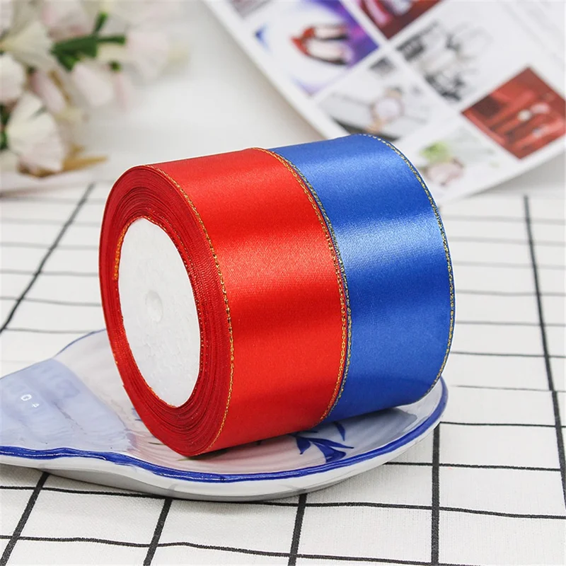4cm Christmas Gift Wrapping Satin Ribbon for Wedding Party Decoration, Length: 22m - Pink