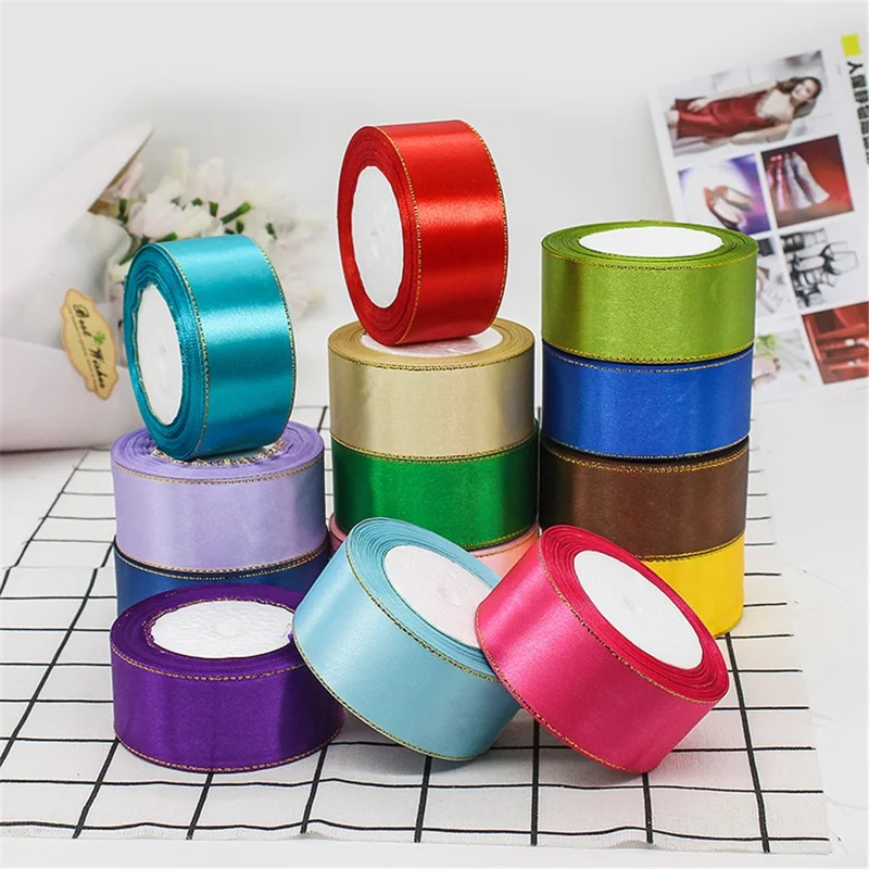 4cm Christmas Gift Wrapping Satin Ribbon for Wedding Party Decoration, Length: 22m - Pink