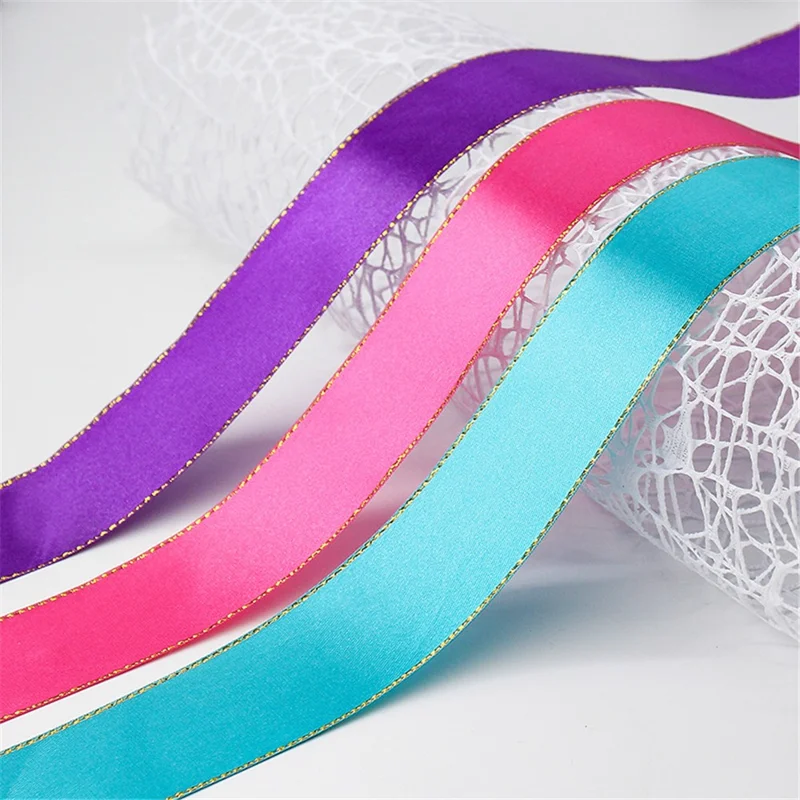 4cm Christmas Gift Wrapping Satin Ribbon for Wedding Party Decoration, Length: 22m - Pink