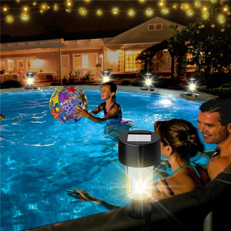 6 luces de jardín solares, luces de valla de jardín, luces decorativas impermeables para balcón, luz cálida