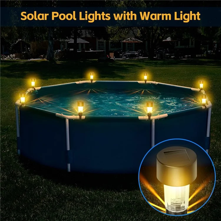 6 luces de jardín solares, luces de valla de jardín, luces decorativas impermeables para balcón, luz cálida