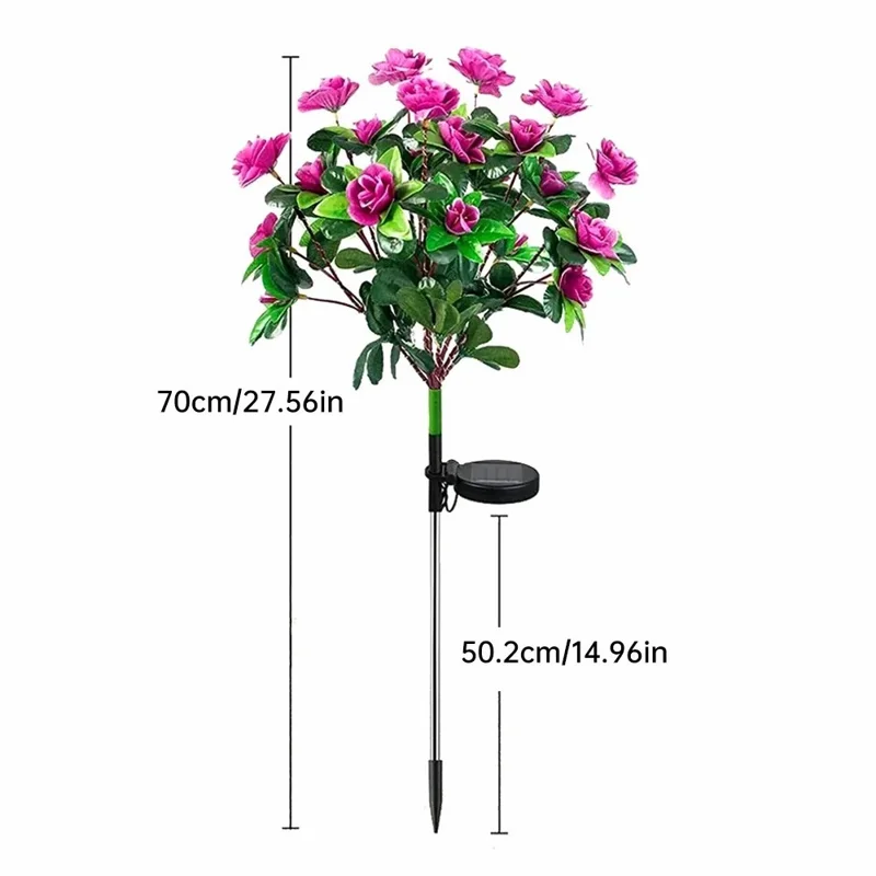Solar Azalea Design Light Lawn Garden Outdoor Landscape Atmosphere LED Night Light - Pink