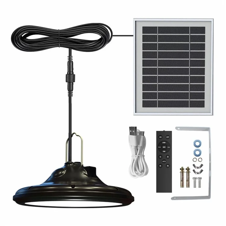 Hanging Solar Light Waterproof Garage Garden Patio LED Lamp with Remote Control