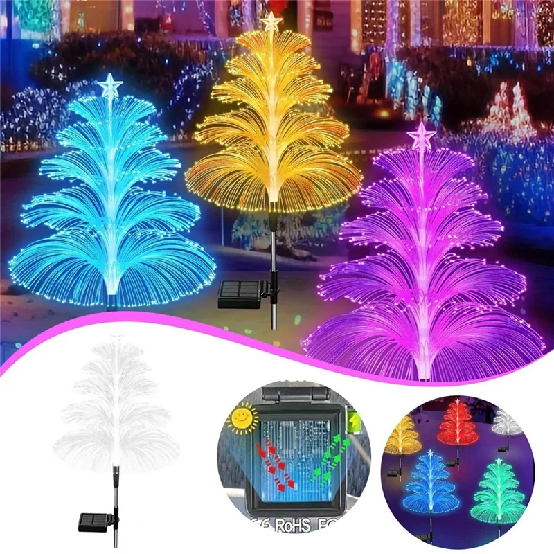 Five-Layer Fiber Optic Solar Jellyfish Light Outdoor Garden Lawn Waterproof Decorative Light