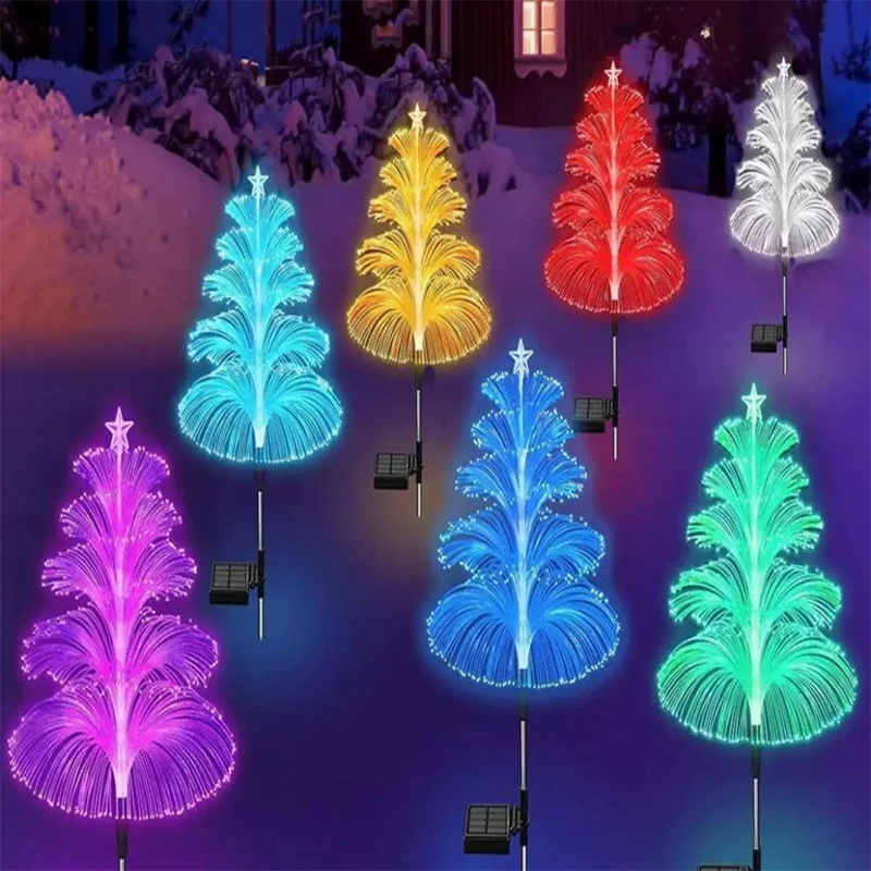 Five-Layer Fiber Optic Solar Jellyfish Light Outdoor Garden Lawn Waterproof Decorative Light