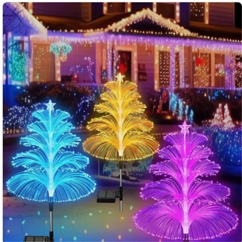 Five-Layer Fiber Optic Solar Jellyfish Light Outdoor Garden Lawn Waterproof Decorative Light