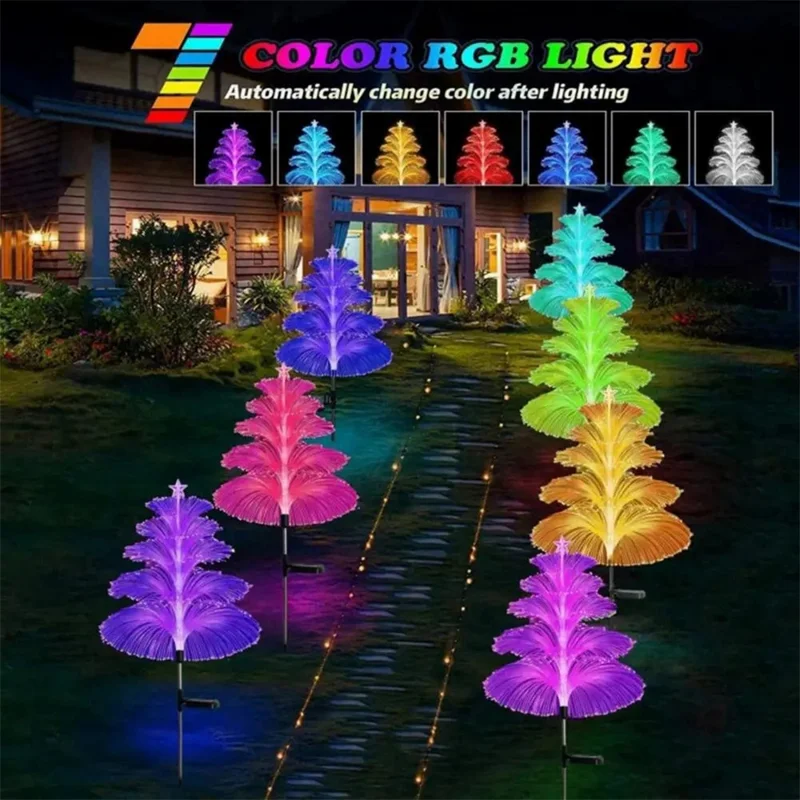 Five-Layer Fiber Optic Solar Jellyfish Light Outdoor Garden Lawn Waterproof Decorative Light