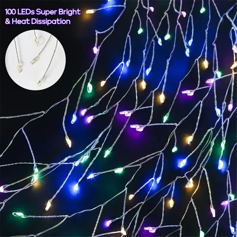 100LED Ground Insert Solar Fireworks Light Yard Garden Lawn Decor Simulation Fireworks Light - Colorful Light