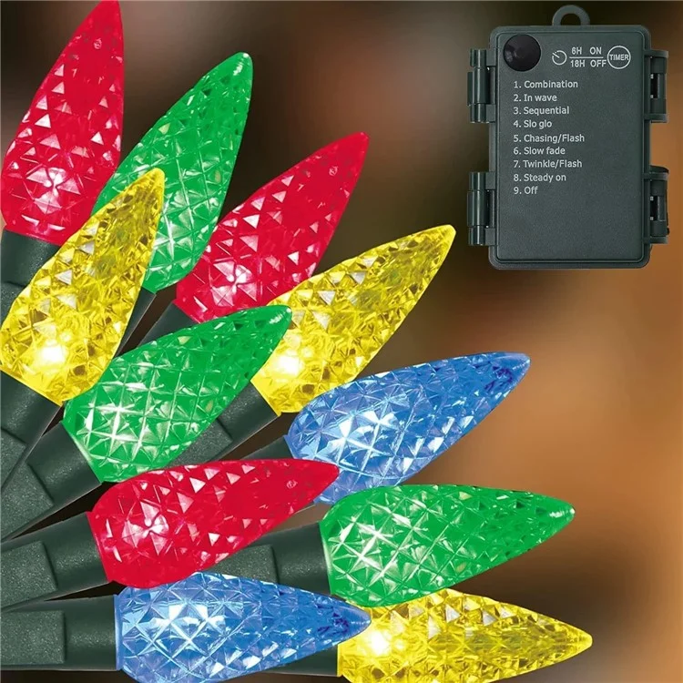 5m 50-LED Strawberry Shape String Light 8 Modes Timing Waterproof Outdoor Indoor Decorative Lamp - Colorful Light