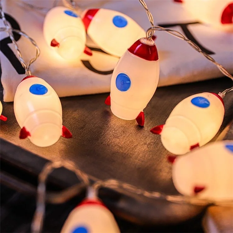 1.5m 10-LED Cartoon String Light Battery Powered Outdoor Home Decoration Lamp, Constant Light - Rocket