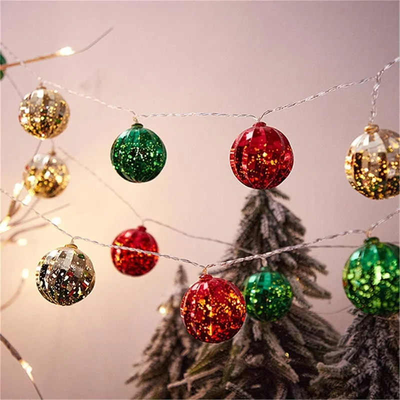 1.5m 10-LED String Light Christmas Birthday Party Festival Decorative Lamp, Battery Powered+Constant Light - Ball