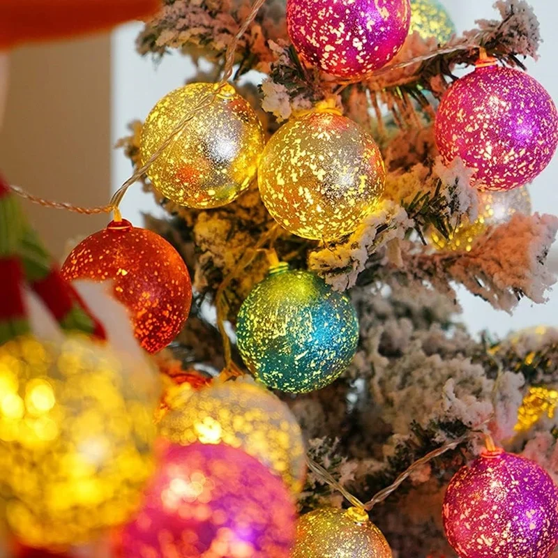 1.5m 10-LED String Light Christmas Birthday Party Festival Decorative Lamp, Battery Powered+Constant Light - Ball