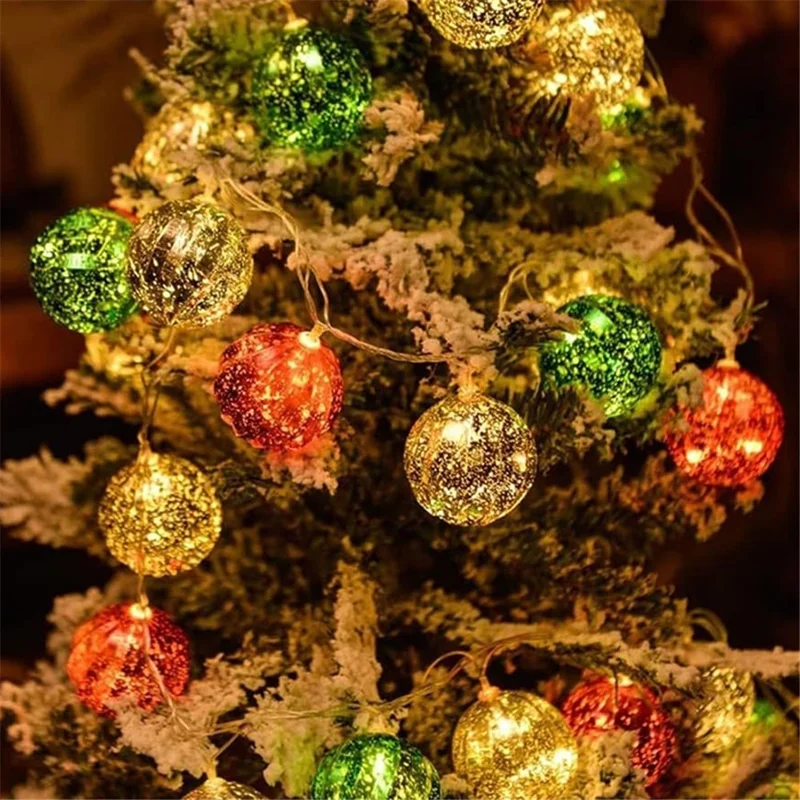 1.5m 10-LED String Light Christmas Birthday Party Festival Decorative Lamp, Battery Powered+Constant Light - Ball