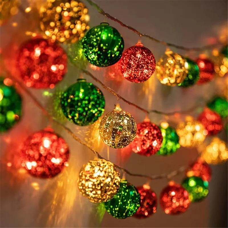 1.5m 10-LED String Light Christmas Birthday Party Festival Decorative Lamp, Battery Powered+Constant Light - Ball