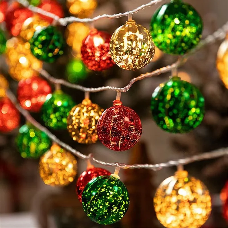 1.5m 10-LED String Light Christmas Birthday Party Festival Decorative Lamp, Battery Powered+Constant Light - Ball