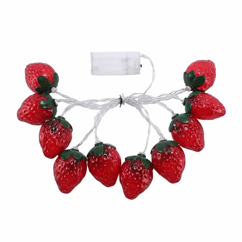 1.5m 10-LED Strawberry String Light Battery Powered Bedroom Decoration Lamp, Constant Light