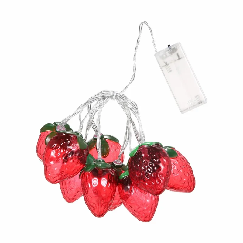 1.5m 10-LED Strawberry String Light Battery Powered Bedroom Decoration Lamp, Constant Light