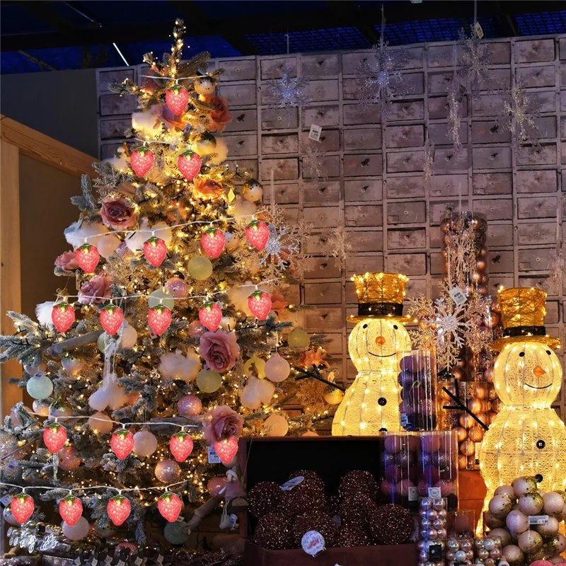 1.5m 10-LED Strawberry String Light Battery Powered Bedroom Decoration Lamp, Constant Light