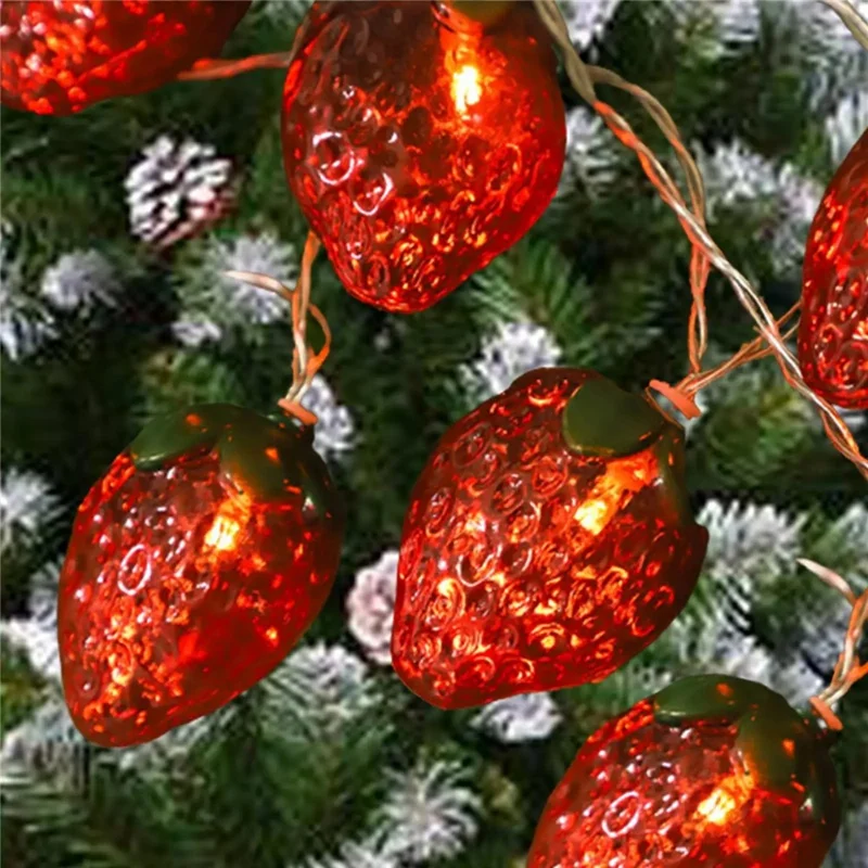 1.5m 10-LED Strawberry String Light Battery Powered Bedroom Decoration Lamp, Constant Light