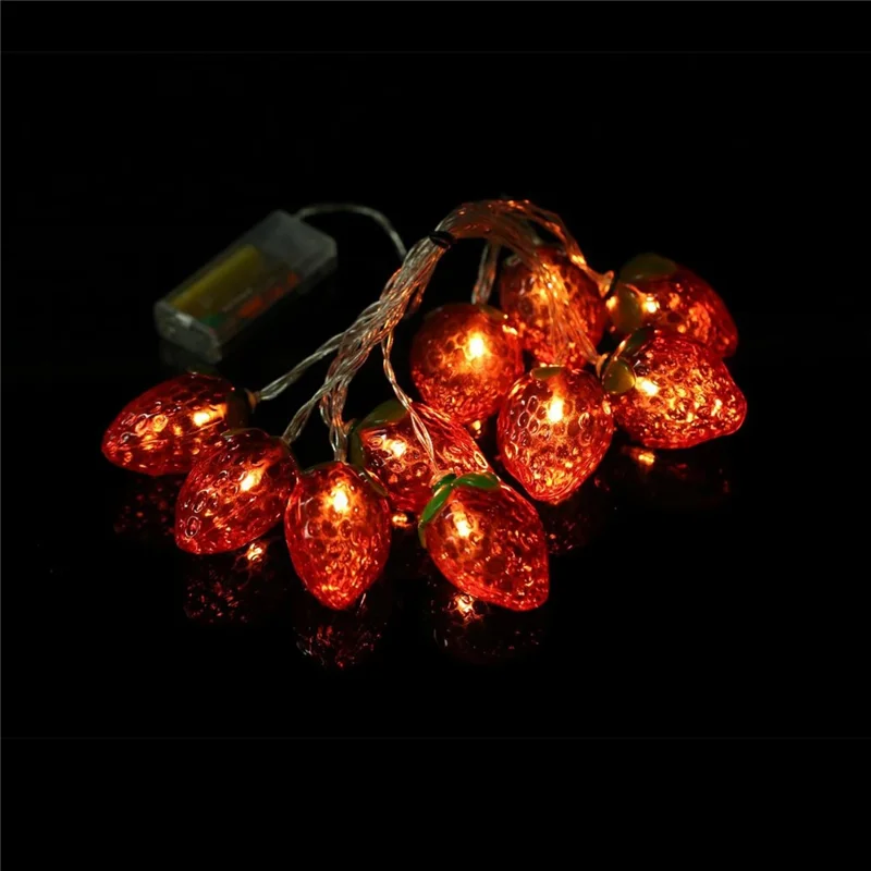 1.5m 10-LED Strawberry String Light Battery Powered Bedroom Decoration Lamp, Constant Light