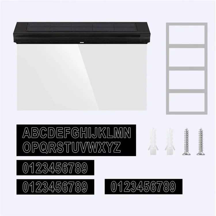 30-LED Solar Address Sign House Numbers Light mit 26 Alphabet+3 Gruppennummern+4-Raster-Papier