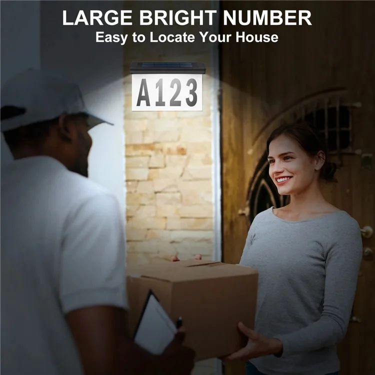 30-LED Solar Address Sign House Numbers Light mit 26 Alphabet+3 Gruppennummern+4-Raster-Papier