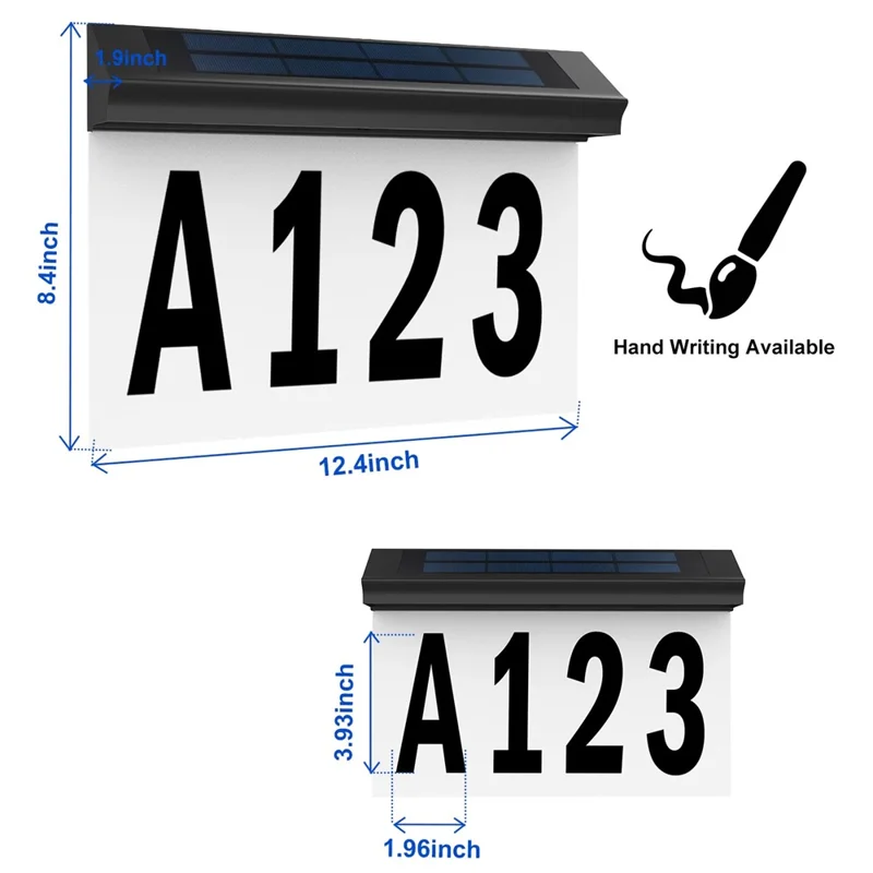 30-LED Solar Address Sign House Numbers Light with 5 Alphabet+3 Group Number+4-Grid Paper