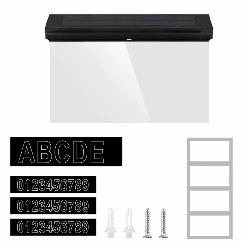30-LED Solar Address Sign House Numbers Light with 5 Alphabet+3 Group Number+4-Grid Paper