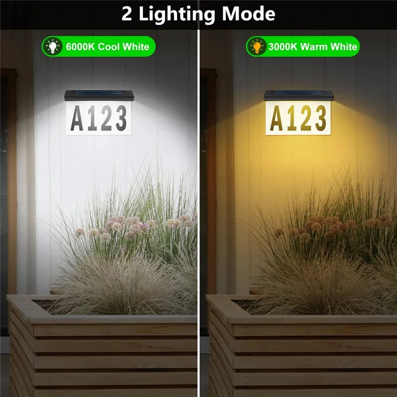 30-LED Solar Address Sign House Numbers Light with 5 Alphabet+3 Group Number+4-Grid Paper