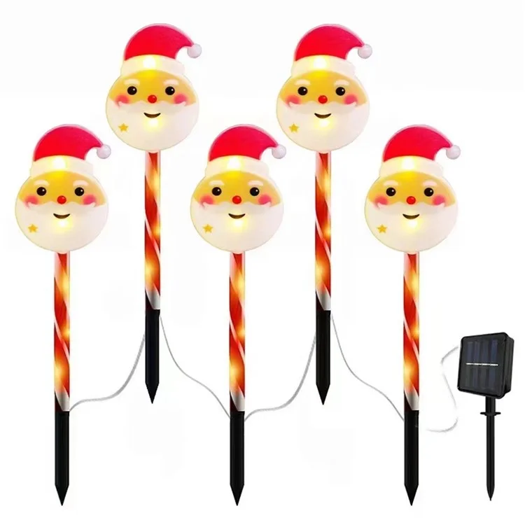 1 Set Adorno de Navidad Luz de Señal Solar para Césped Impermeable Estaca de Césped Lámpara Decoración Navideña - Muñeco de Nieve