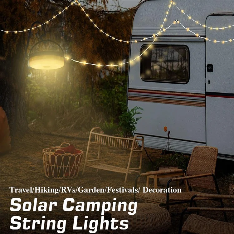 10m Solar Powered String Lights 100-LED Lamps for Tree Patio Garden - Warm White