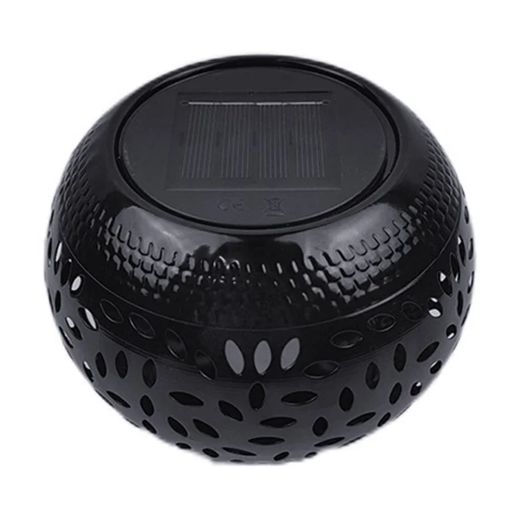 Hollow Out Retro Metal Solar Lantern Waterproof Outdoor Garden Patio Decor - Black