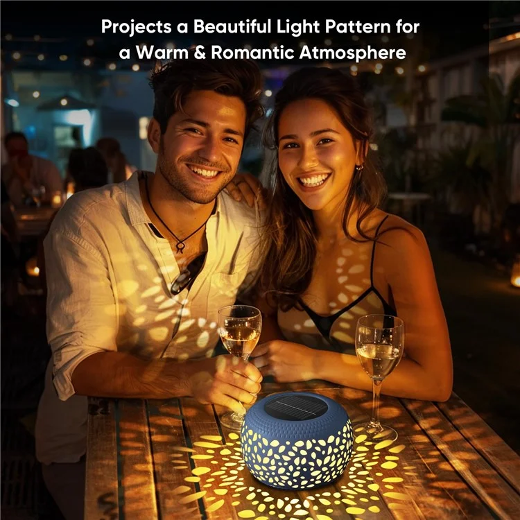 Hollow Out Retro Metal Solar Lantern Waterproof Outdoor Garden Patio Decor - Black