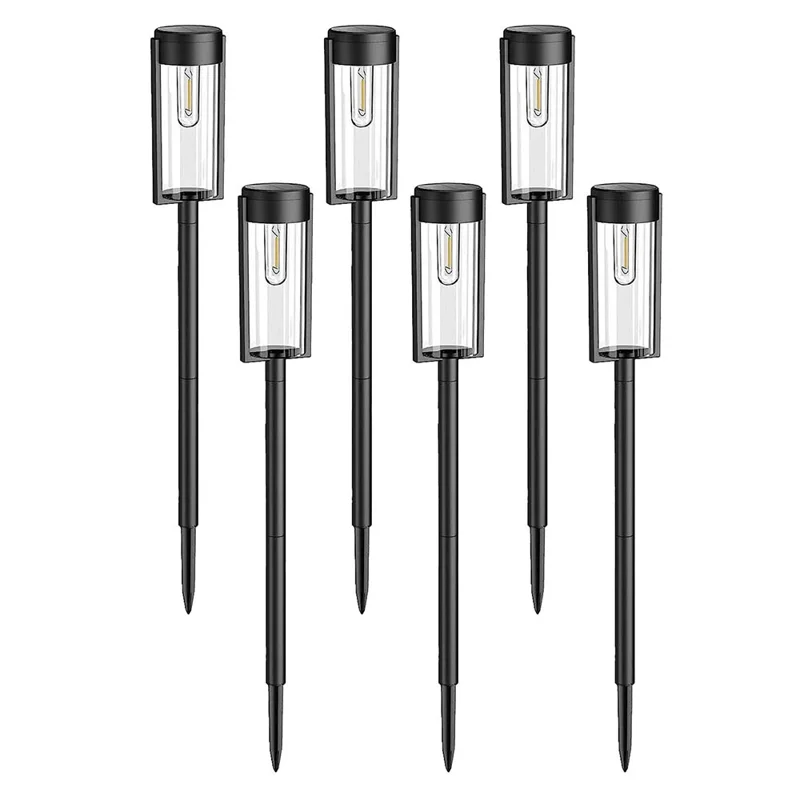 6er-Set IP65-wasserdichte, solarbetriebene Wegbeleuchtung für den Garten, Terrasse