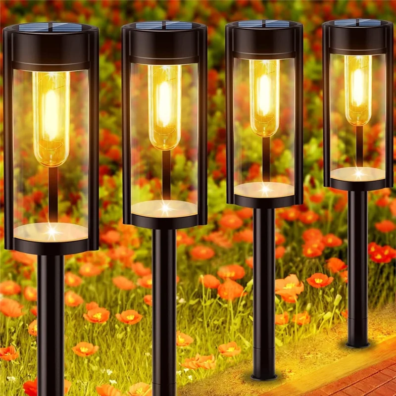 6er-Set IP65-wasserdichte, solarbetriebene Wegbeleuchtung für den Garten, Terrasse