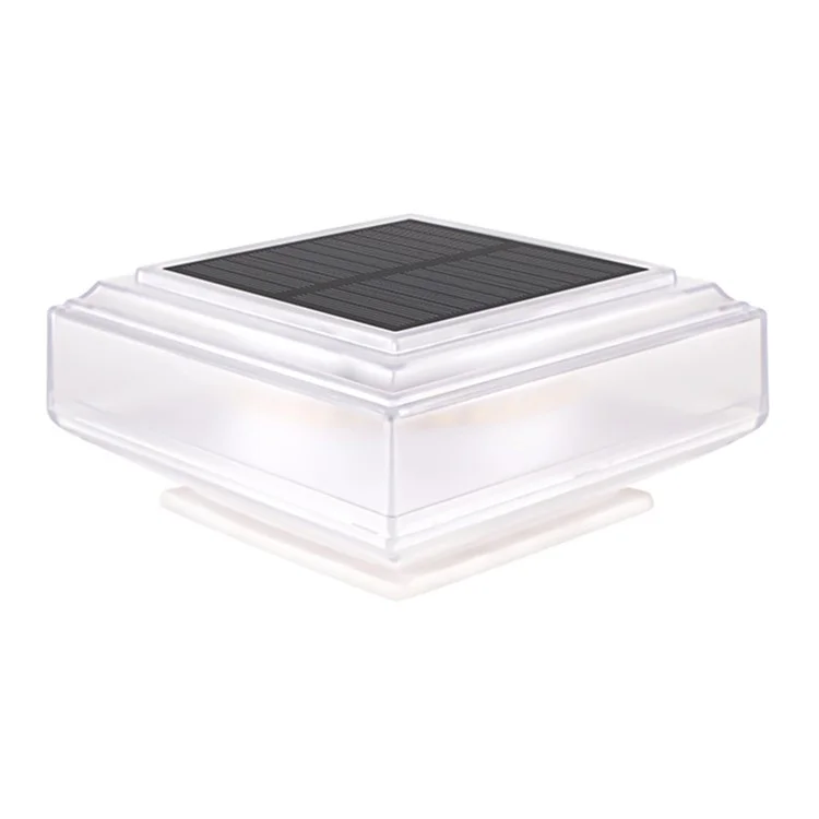 Clear Shell Solar Fence Post Light Fence Post Cap Lamp for Deck, Patio, Garden