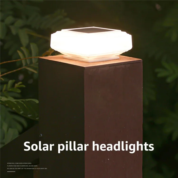 Clear Shell Solar Fence Post Light Fence Post Cap Lamp for Deck, Patio, Garden