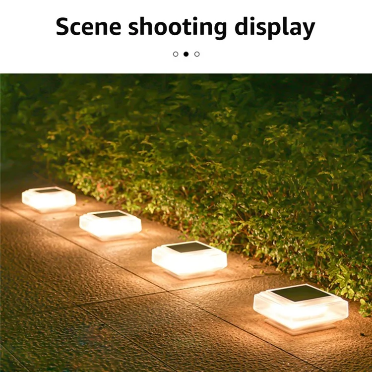 Clear Shell Solar Fence Post Light Fence Post Cap Lamp for Deck, Patio, Garden