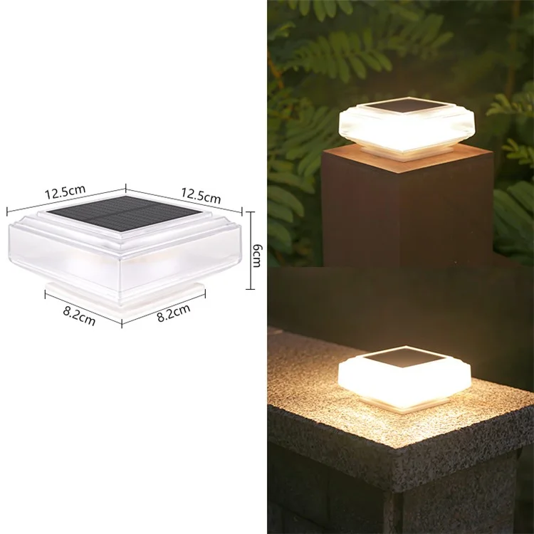 Clear Shell Solar Fence Post Light Fence Post Cap Lamp for Deck, Patio, Garden