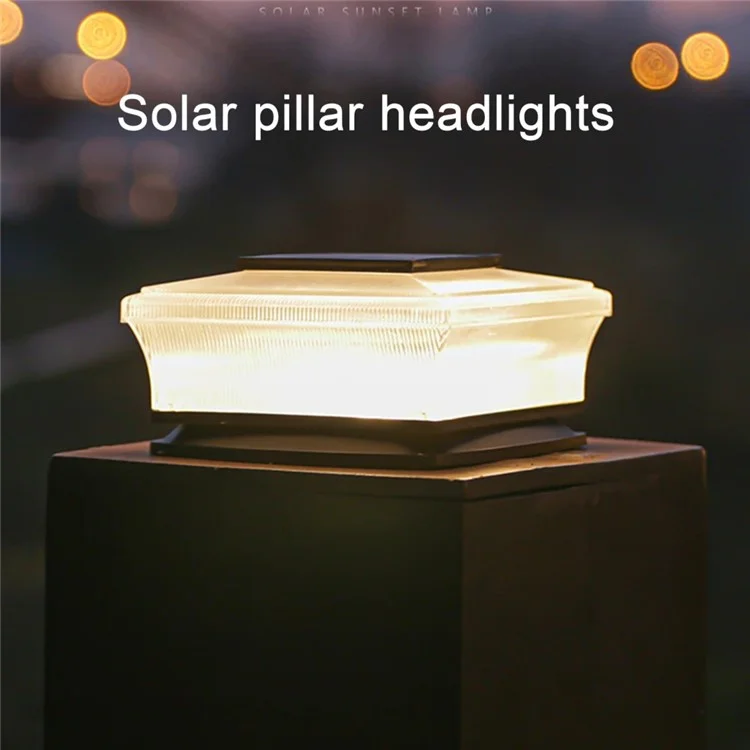 Lampe solaire de poteau de clôture à 4 LED, lampe de poteau de clôture à énergie solaire pour terrasse, patio, jardin