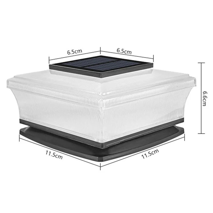 Lampe solaire de poteau de clôture à 4 LED, lampe de poteau de clôture à énergie solaire pour terrasse, patio, jardin