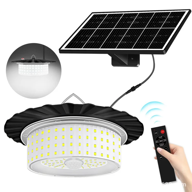 244LED Hanging Solar Light Waterproof Yard Garden Patio Human Body Sensing Light with Remote Control
