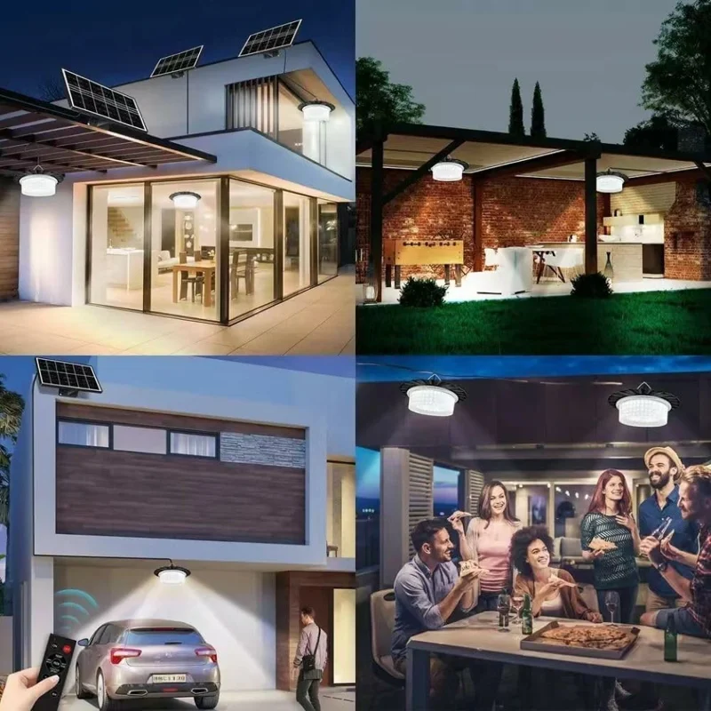 244LED Hanging Solar Light Waterproof Yard Garden Patio Human Body Sensing Light with Remote Control