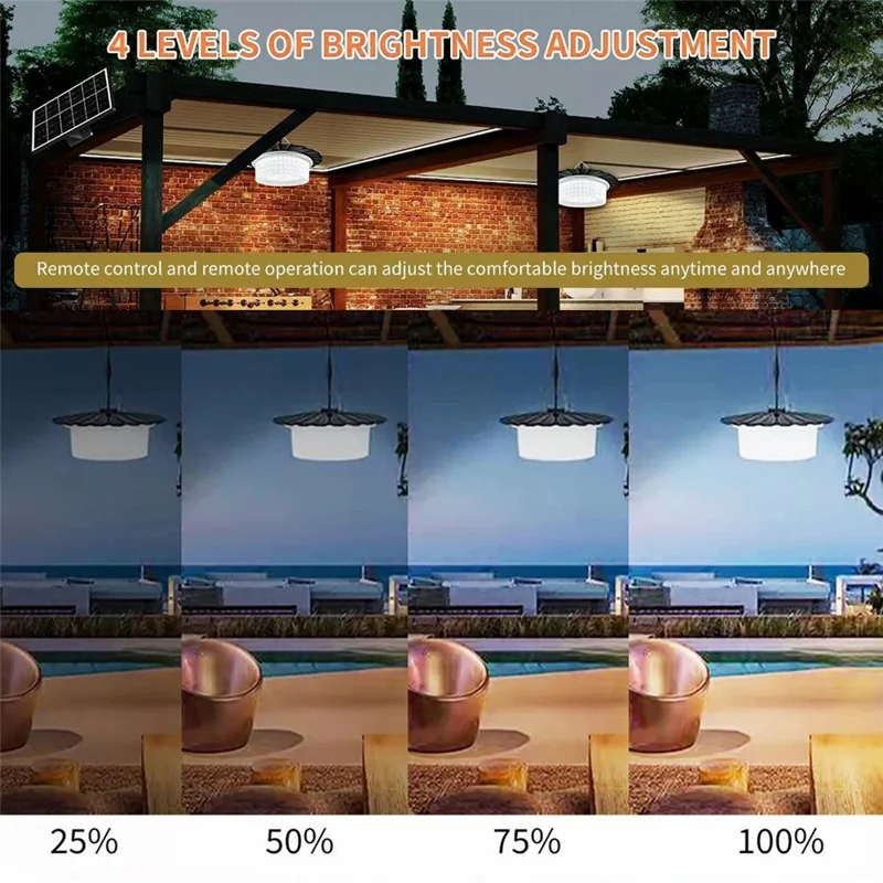 244LED Hanging Solar Light Waterproof Yard Garden Patio Human Body Sensing Light with Remote Control