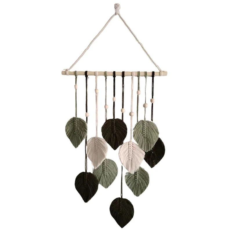 Bohemian Handwoven Cotton Rope Tree Leaf Tapestry Living Room Wall Decoration