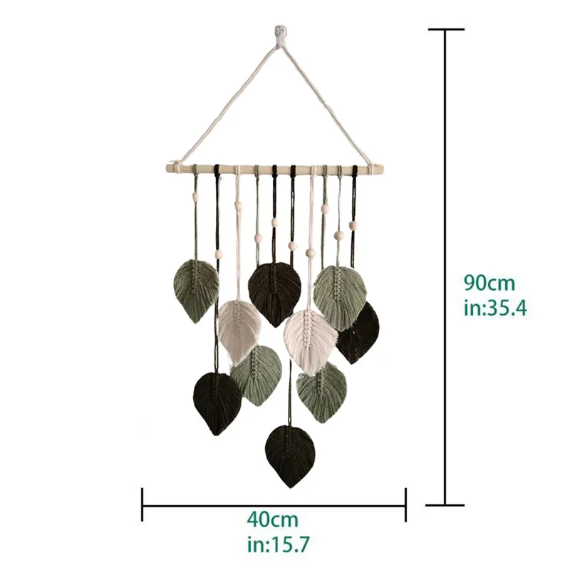 Bohemian Handwoven Cotton Rope Tree Leaf Tapestry Living Room Wall Decoration