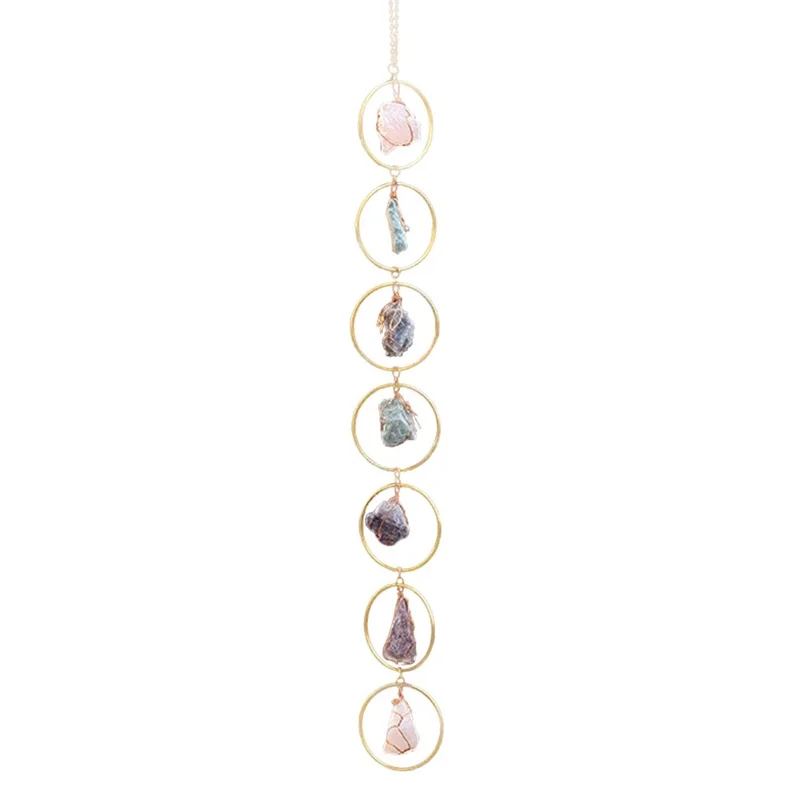 Crystal Raw Stone Wind Chime Hanging Ornament Home Wall Decor